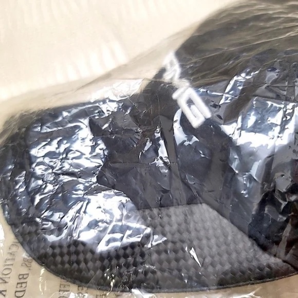 💋 Rare AMG Cap White AMG Letter Carbon Fiber Like Trim NEW W/TAG *ADJUSTABLE - Picture 7 of 8